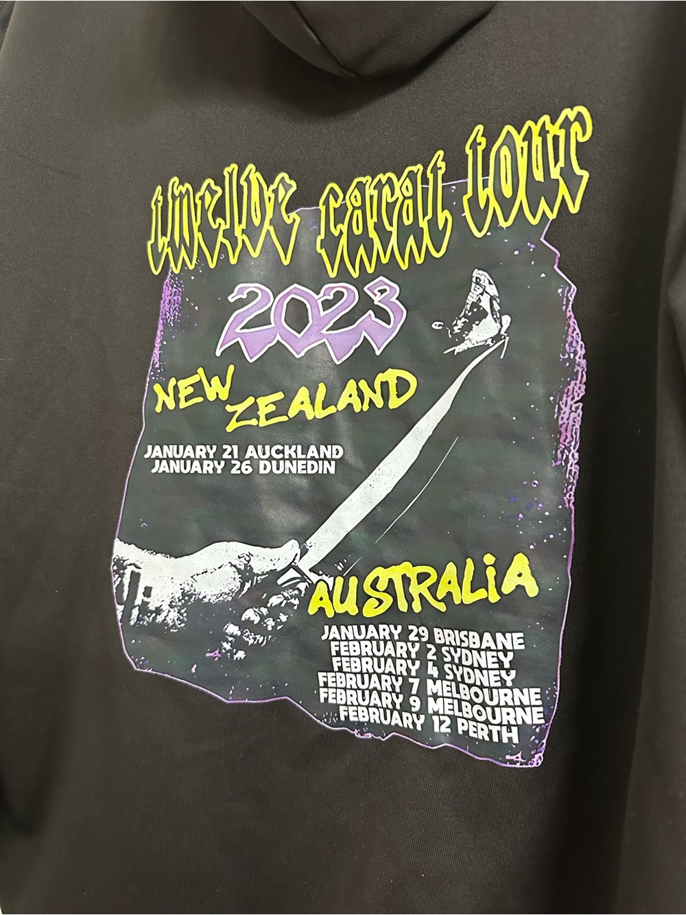 Post Malone Hoodie Mens Extra Large Black 12 Carat Tour Concert Sweatshirt (XL) - Picture 4 of 4